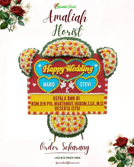 Papan Bunga Pernikahan Prai Meke